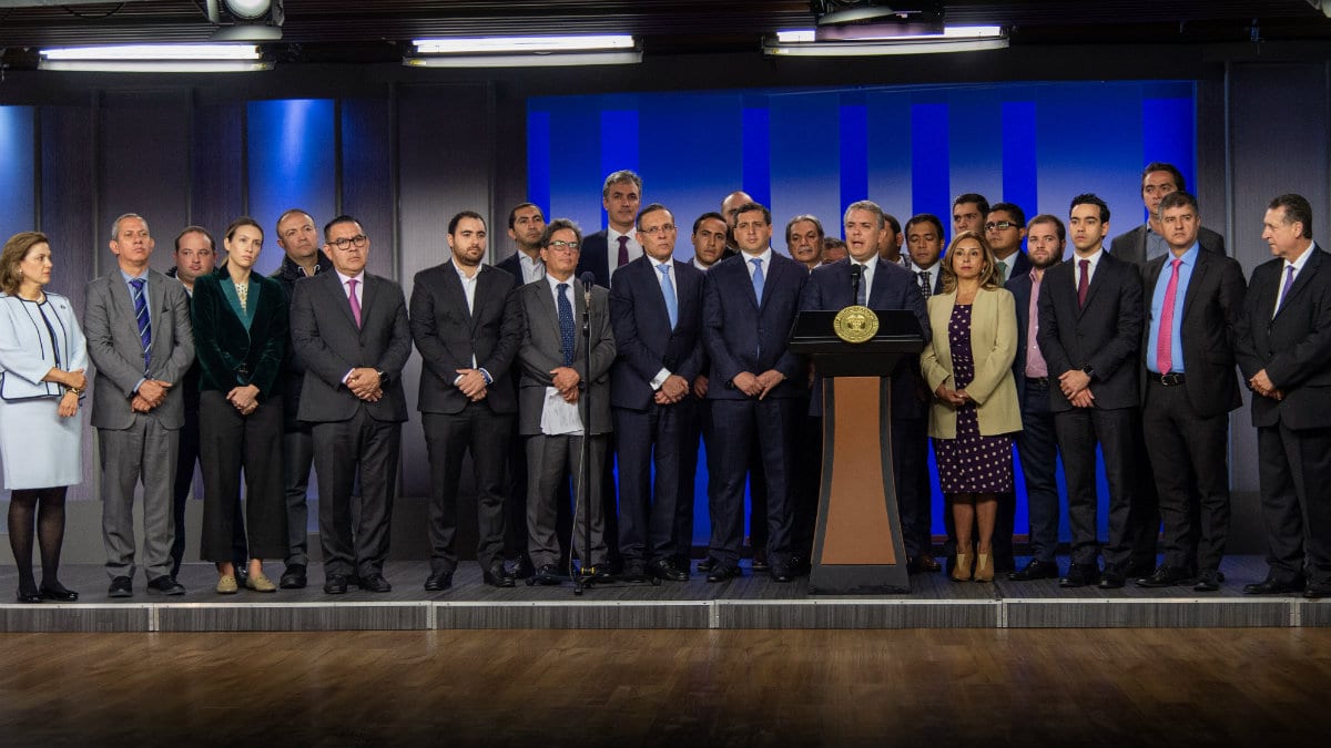 Presidente Iván Duque presenta la ponencia de la reforma tributaria junto a ponentes, ministro de Hacienda y director del DNP