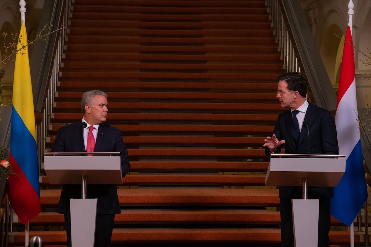 Iván Duque, presidente de Colombia, y Primer Ministro de Países Bajos, Mark Rutte. Foto: Presidencia