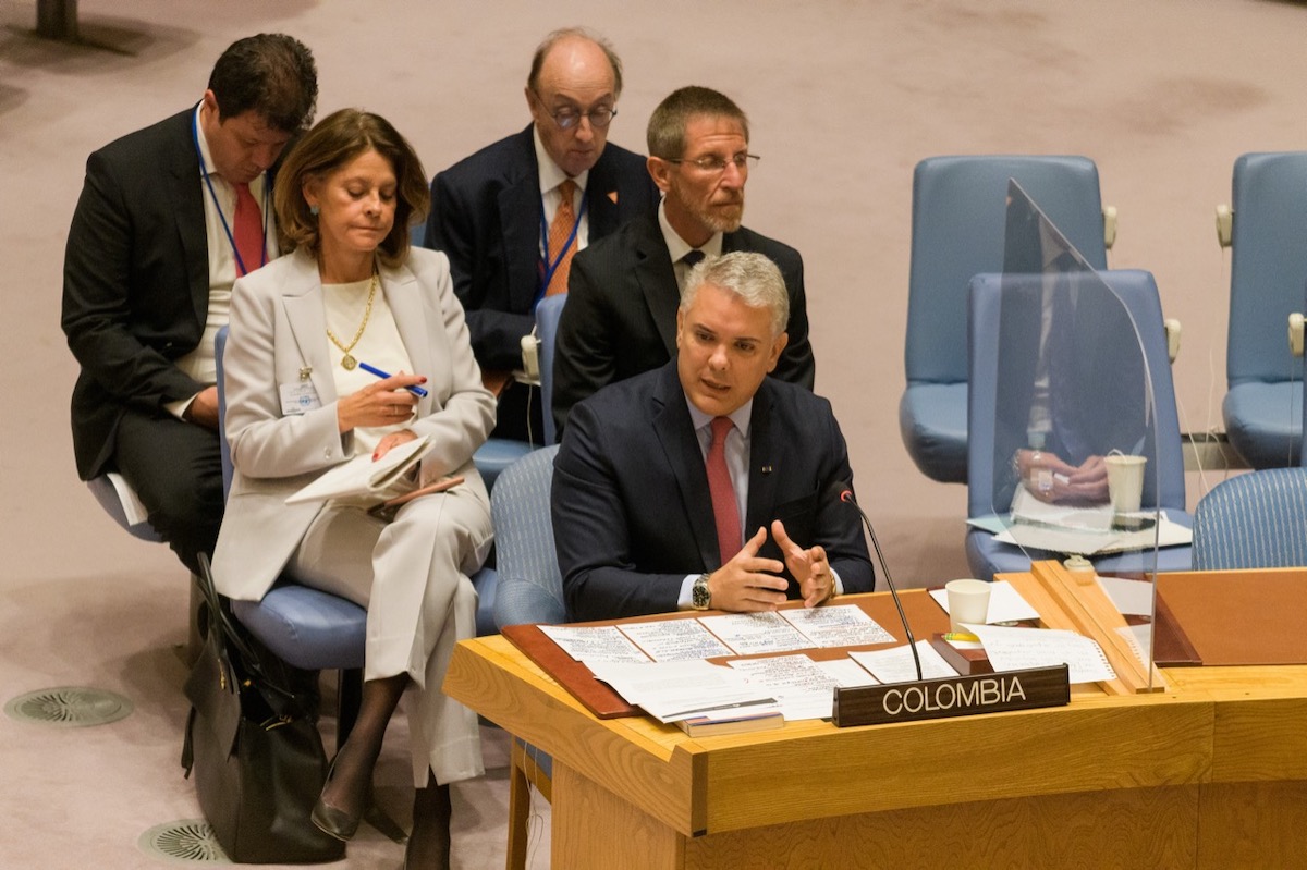 Iván Duque ante la ONU hablando de la implementación de los acuerdos de paz