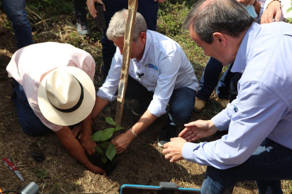 Directivos de Nestlé dando inicio al plan ‘Bosques del Mañana en Colombia’